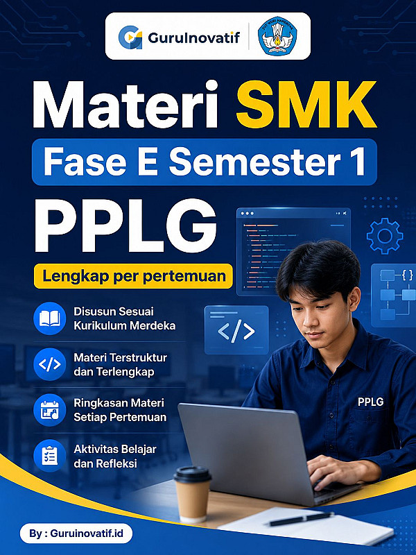 Cover Materi SMK Fase E Semester 1 PPLG Lengkap per pertemuan