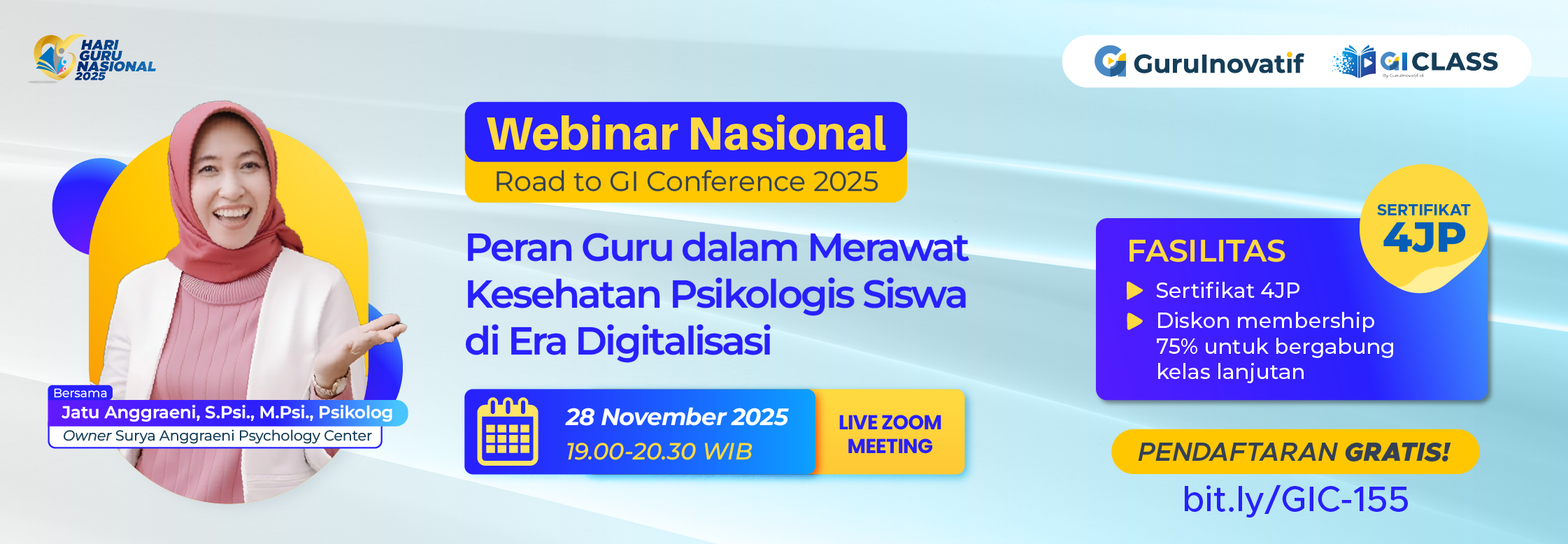 Webinar Nasional - Peran Guru dalam Merawat Kesehatan Psikoklogis Siswa di Era Digitalisasi