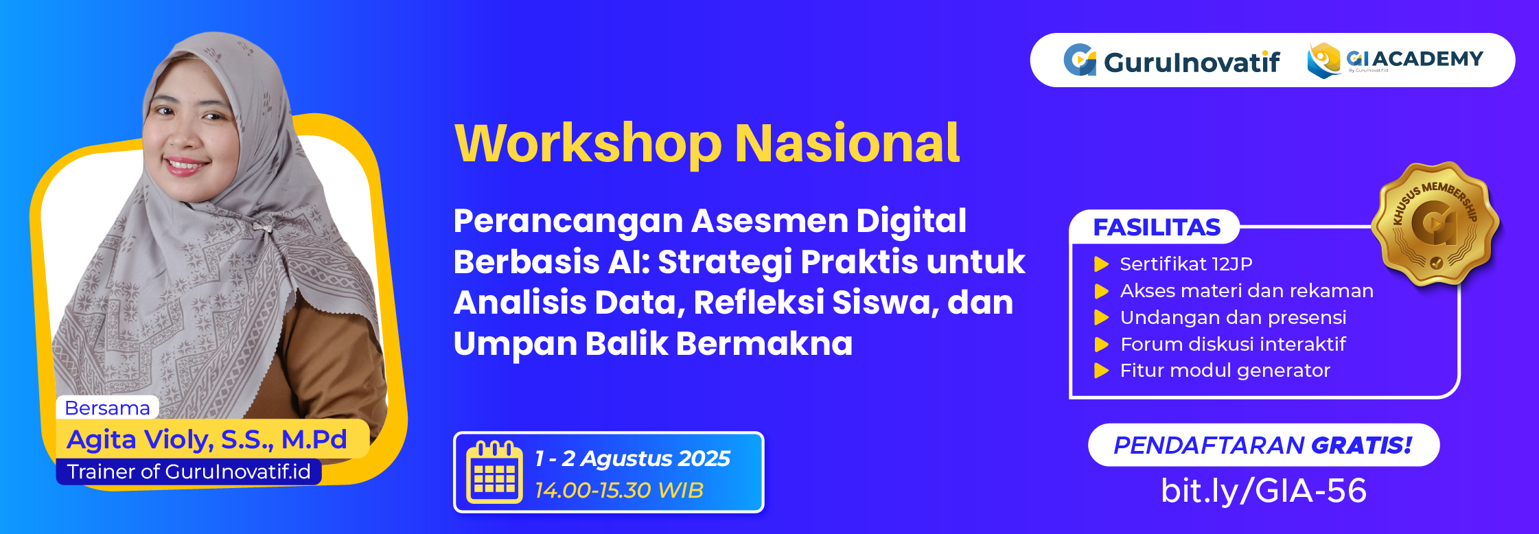 Workshop Nasional | Perancangan Asesmen Digital Berbasis AI: Strategi Praktis untuk Analisis Data, Refleksi Siswa, dan Umpan Balik Bermakna