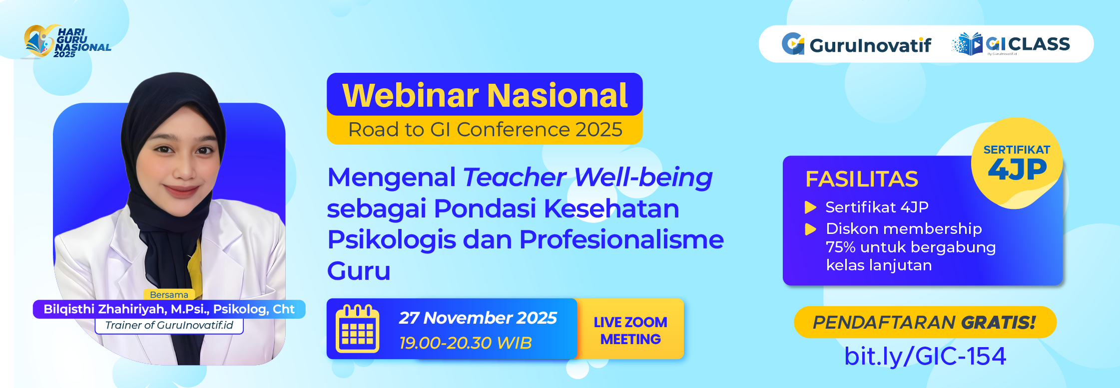 Webinar Nasional | Mengenal Teacher Well-being sebagai Pondasi Kesehatan Psikologis dan Profesionalisme Guru