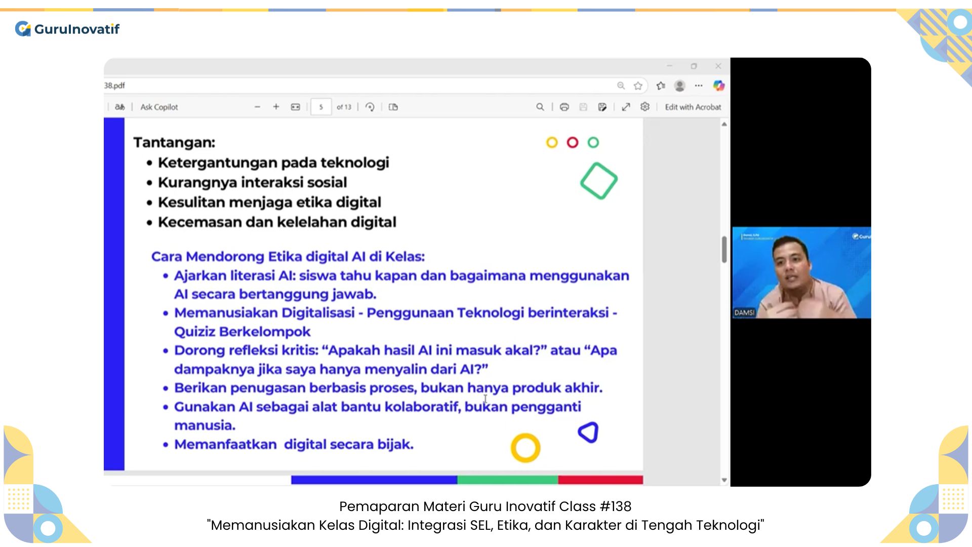 GI Class #138 | Memanusiakan Kelas Digital: Integrasi SEL, Etika, dan Karakter di Tengah Teknologi