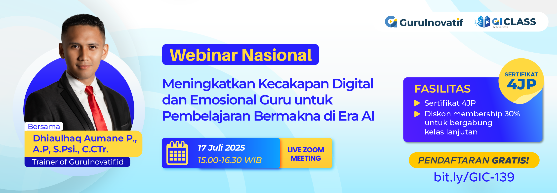 Webinar nasional | Meningkatkan kecakapan digital dan emosional guru untuk pembelajaran bermakna di era AI