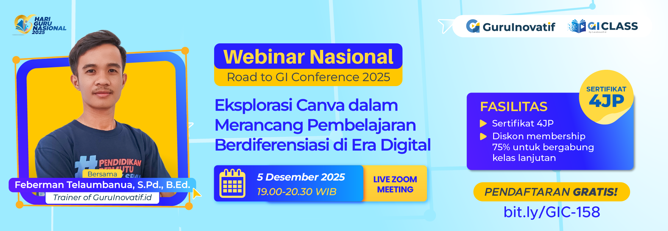 Webinar Nasional | Eksplorasi Canva dalam Merancang Pembelajaran Berdiferensiasi di Era Digital