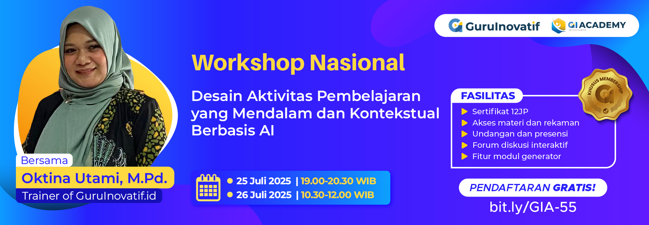 Workshop Nasional | Desain Aktivitas Pembelajaran yang Mendalam dan Kontekstual Berbasis AI